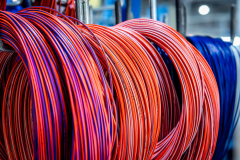 Colored telecommunications cables and wires